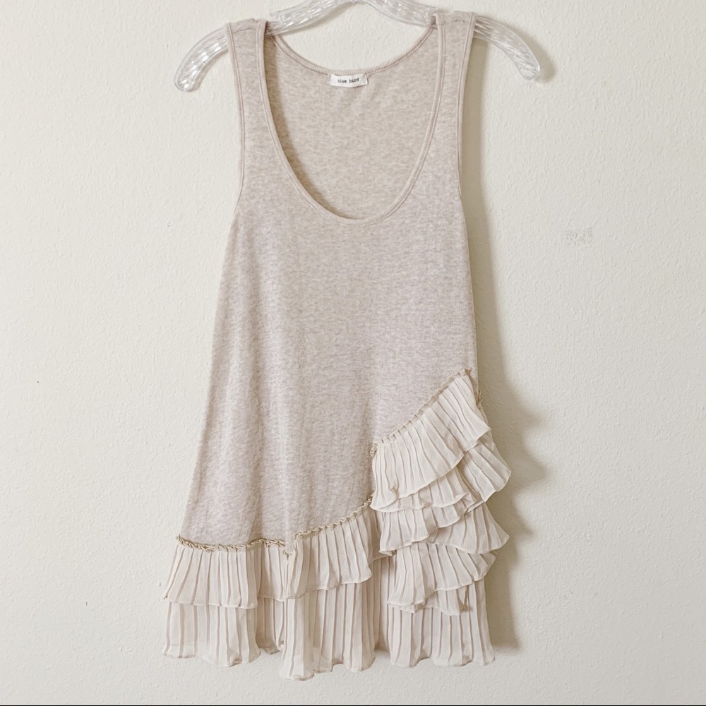 🍁 Blue bird ruffled layering tank